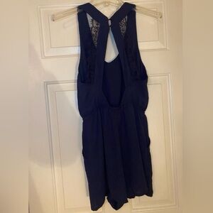H&M lace back romper 8 navy